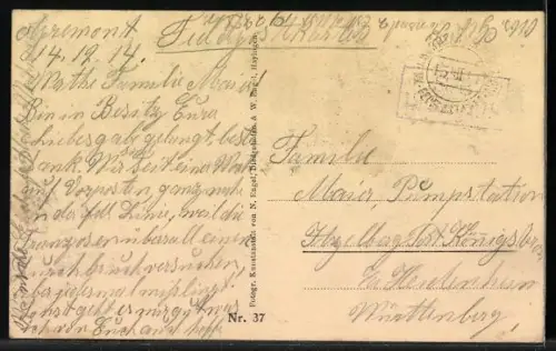 AK Longuyon, Gilles-Strasse mit zerstörten Gebäuden, Westlicher Kriegsschauplatz