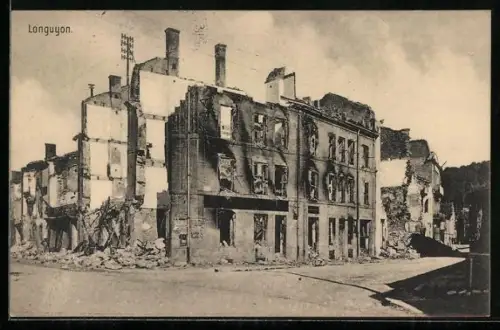AK Longuyon, Les Ruines, La Grande Guerre