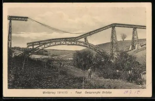AK Toul, Gesprengte Brücke