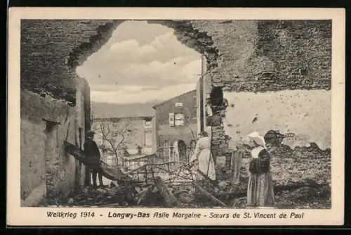 AK Longwy-Bas, Weltkrieg 1914, Asile Margaine, Soeurs de St. Vincent de Paul