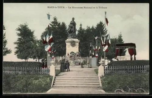 AK Mars-la-Tour, Le Monument National et la Tribune