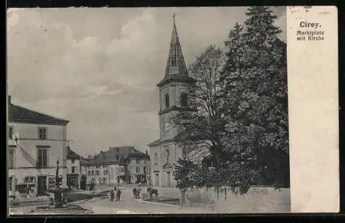 AK Cirey, Marktplatz mit Kirche