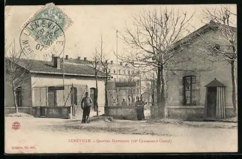 AK Lunéville, Quartier Diettmann 18e Chasseurs à Cheval