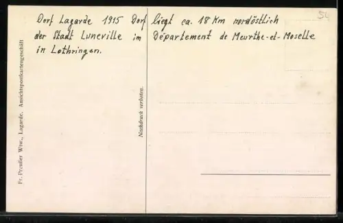 AK Lagarde, Vue d`une rue