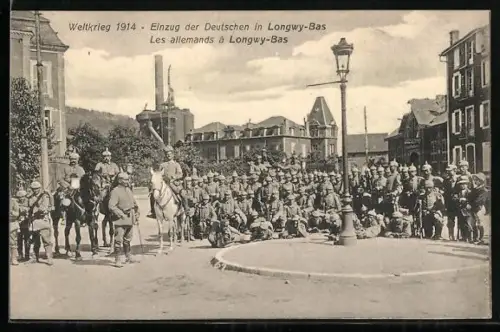 AK Longwy-Bas, Les allemands à la ville