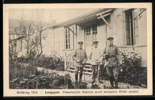 AK Longuyon, Französische Kaserne durch deutsches Militär besetzt