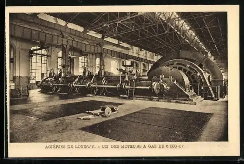 AK Longwy, Aciéries, Un des moteurs a gaz de 6.000 CV