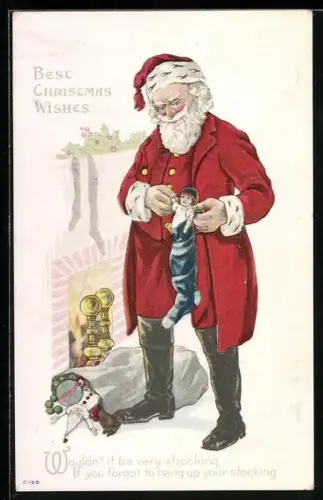 AK Weihnachtsmann mit Geschenken