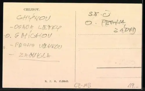 AK Chejnov, Ortsansichten, Glocke