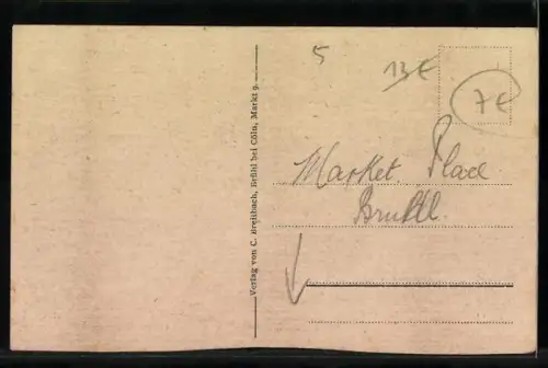 AK Brühl / Rheinland, Markt und Uhlstrasse mit Rathaus