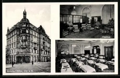 AK Ulm a. D., Münster-Hotel, Bes. Fr. Pfachler