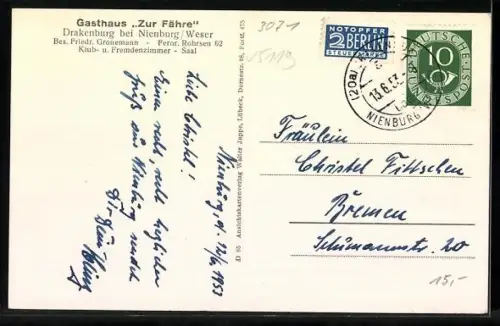 AK Drakenburg, Gasthaus Zur Fähre, versch. Teilansichten