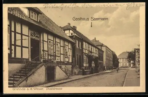 AK Grohnde a. d. Weser, Gasthaus Saemann, Poststrasse