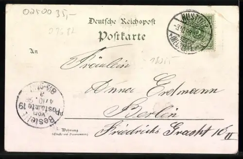 Lithographie Rostock /Warnow, Uferpartie mit Dampfer, Partie am Wall