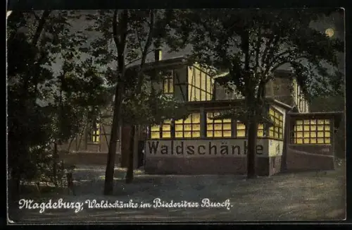 AK Magdeburg, Gasthaus Biederitzer Busch