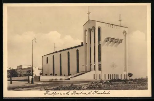 AK Frankfurt a. M.-Bornheim, Blick auf die hl. Kreuzkirche