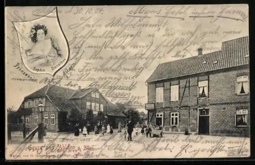 AK Ahlden a. Aller, Ortspartie, Prinzessin Sophie Dorothee