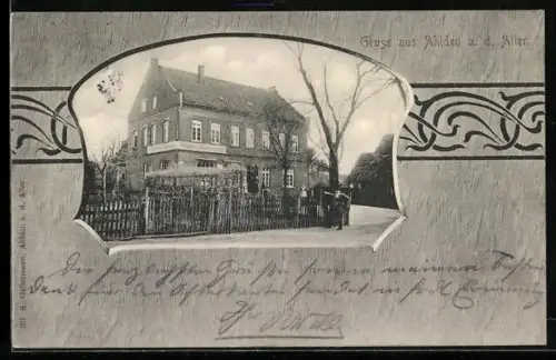 AK Ahlden a. d. Aller, Weinhandlung mit Garten