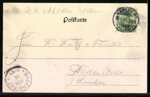 AK Ahlden a. d. Aller, Weinhandlung mit Garten