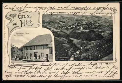 AK Häg, Gasthaus zur Tanne, Totalansicht vom Ort