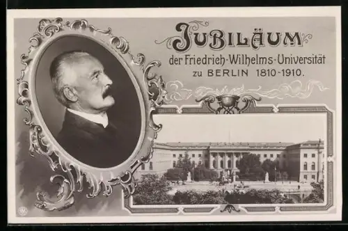 AK Berlin, Jubiläum der Friedrich-Wilhelms-Universität 1810-1910, Porträt Erich Schmidt