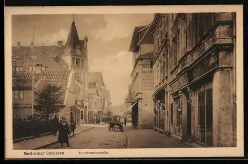 AK Cuxhaven, Passanten in der Nordersteinstrasse