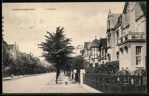 AK Hamburg-Eppendorf, Partie in der Ericastrasse