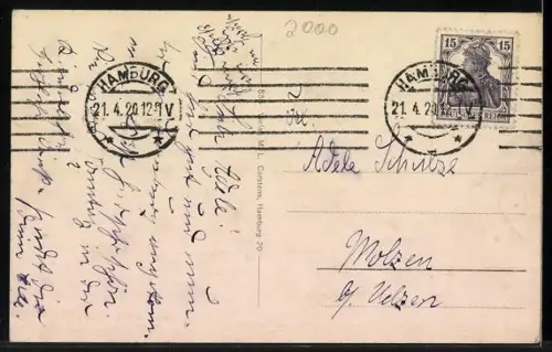 AK Hamburg-Eppendorf, Partie in der Ericastrasse