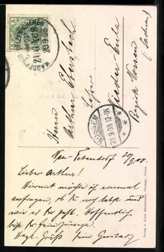 AK Tetendorf, Gasthaus von H. Drewes, Riesenwacholder, Weg zum Ort