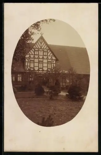 Foto-AK Tetendorf bei Soltau, Ansicht eines Hauses, Fachwerkhaus