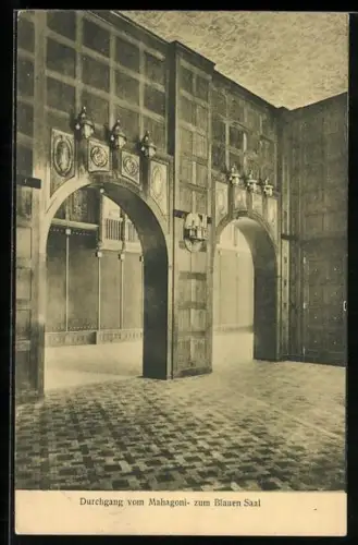 AK Berlin, Durchgang vom Mahagoni- zum Blauen Saal im Passage-Kaufhaus, Friedrichstrasse 110-112