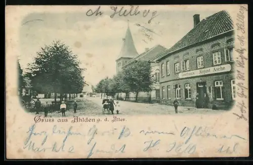 AK Ahlden a. d. Aller, Gasthaus von August Asche