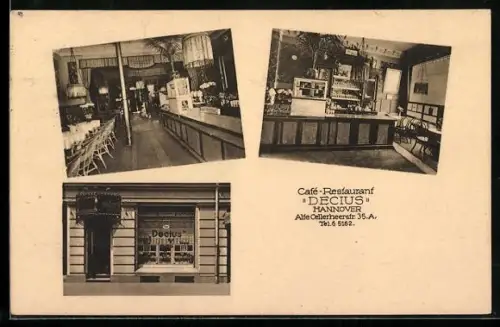 AK Hannover, Cafe Restaurant Decius, Alte Cellerheerstrasse 35a