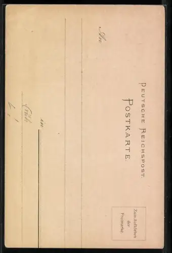 Lithographie Berlin, Siegessäule, Friedens-Allee, frühe Lithografie