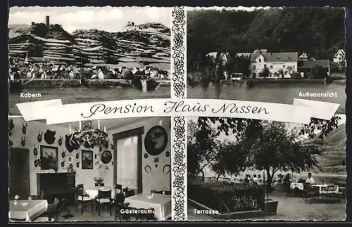 AK Kobern-Mosel /Kalkhofen, Pension Haus Nassen, Aussenansicht, Gästeraum, Terrasse, Inh. Frau M. May
