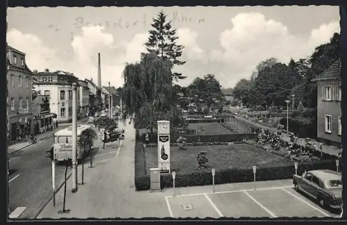 AK Bensdorf /Rhein, Hauptstrasse mit Bus