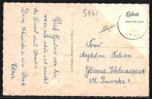 AK Rossbach a. d. Wied, Ansicht des Ortes mit Wiedbrücke