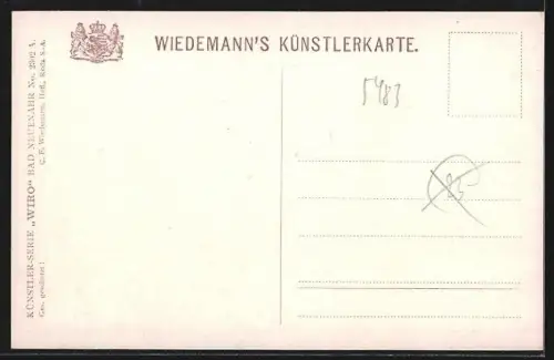 Künstler-AK Rech /Ahr, Flusspartie gegen Ortschaft