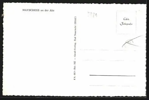 AK Mayschoss /Ahr, Teilansicht mit Café Haas und Flusspartie