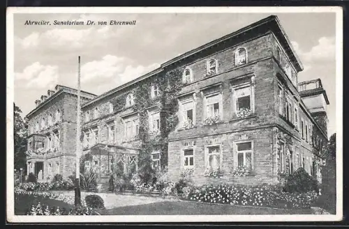 AK Ahrweiler, Sanatorium Dr. von Ehrenwall, Aussenperspektive mit Grünanlagen