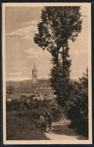 AK Nossen, Blick auf die Kirche vom Rodigt
