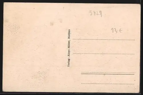 AK Miehlen, Totalansicht mit Strasse und Fernblick aus der Vogelschau