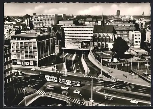 AK Köln a. Rh., Neue Nord-Süd-Strasse Ecke Cäcilienstrasse, Luftaufnahme