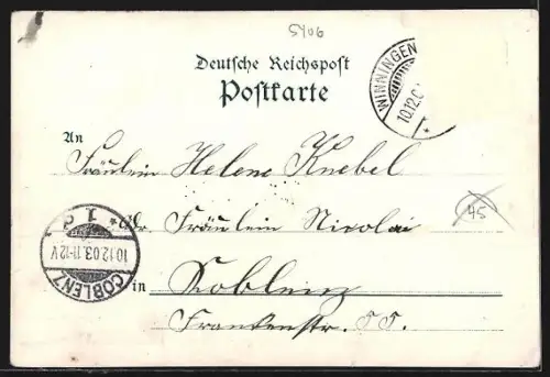 AK Winningen /Mosel, Ortsansicht von der Mosel aus