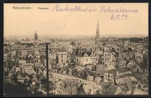 AK Valenciennes, Panorama mit Kirche