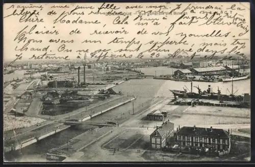 AK Dunkerque, Vue générale des Bassins