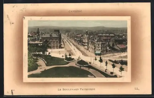 AK Cambrai, Le Boulevard Faidherbe