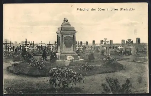 AK Illies, Friedhof der 55er, Weltkrieg 1914/16