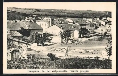 AK Dompierre, Blick zur Kirche im Ort