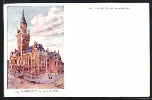 Künstler-AK Dunkerque, Hôtel de Ville